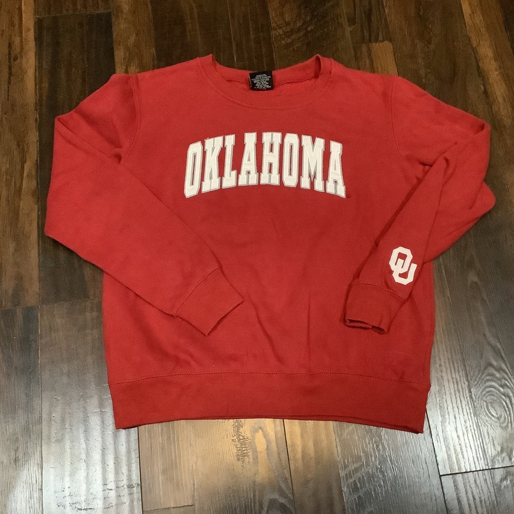 Colosseum Oklahoma Sooners Womens Red Crewneck Sweatshirt OU Pullover Medium